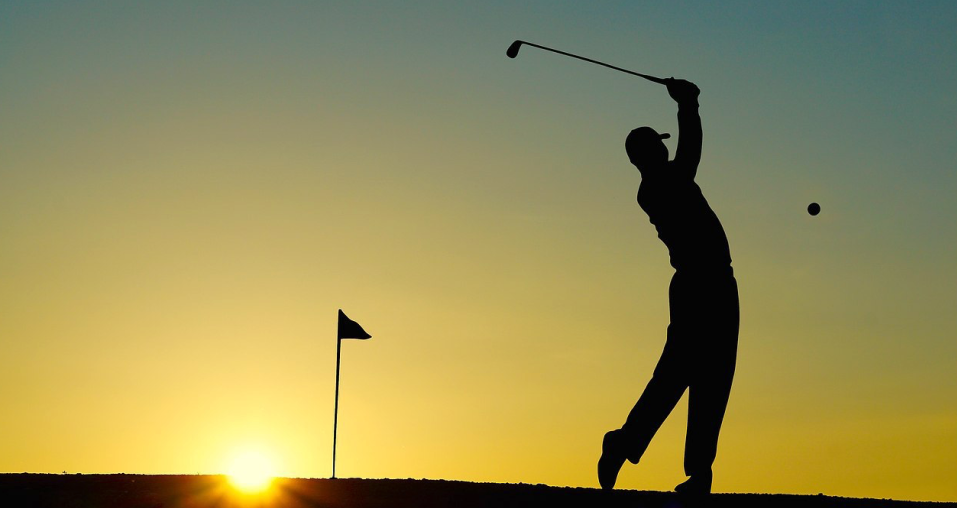  Silhouette of a man playing golf to support the Round robin golf game