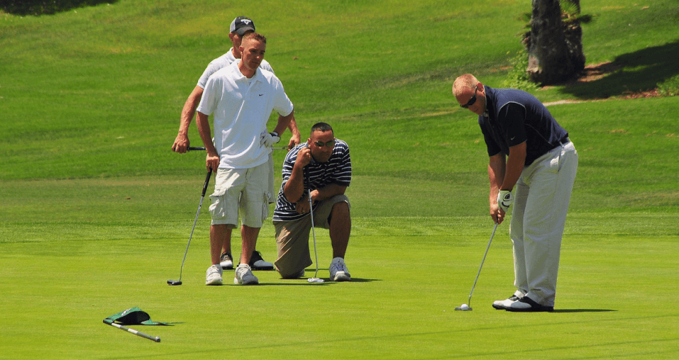 Golfers playing golf
