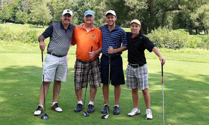  Blog image showing four golf players representing Wolf Golf Match is a social golf game 