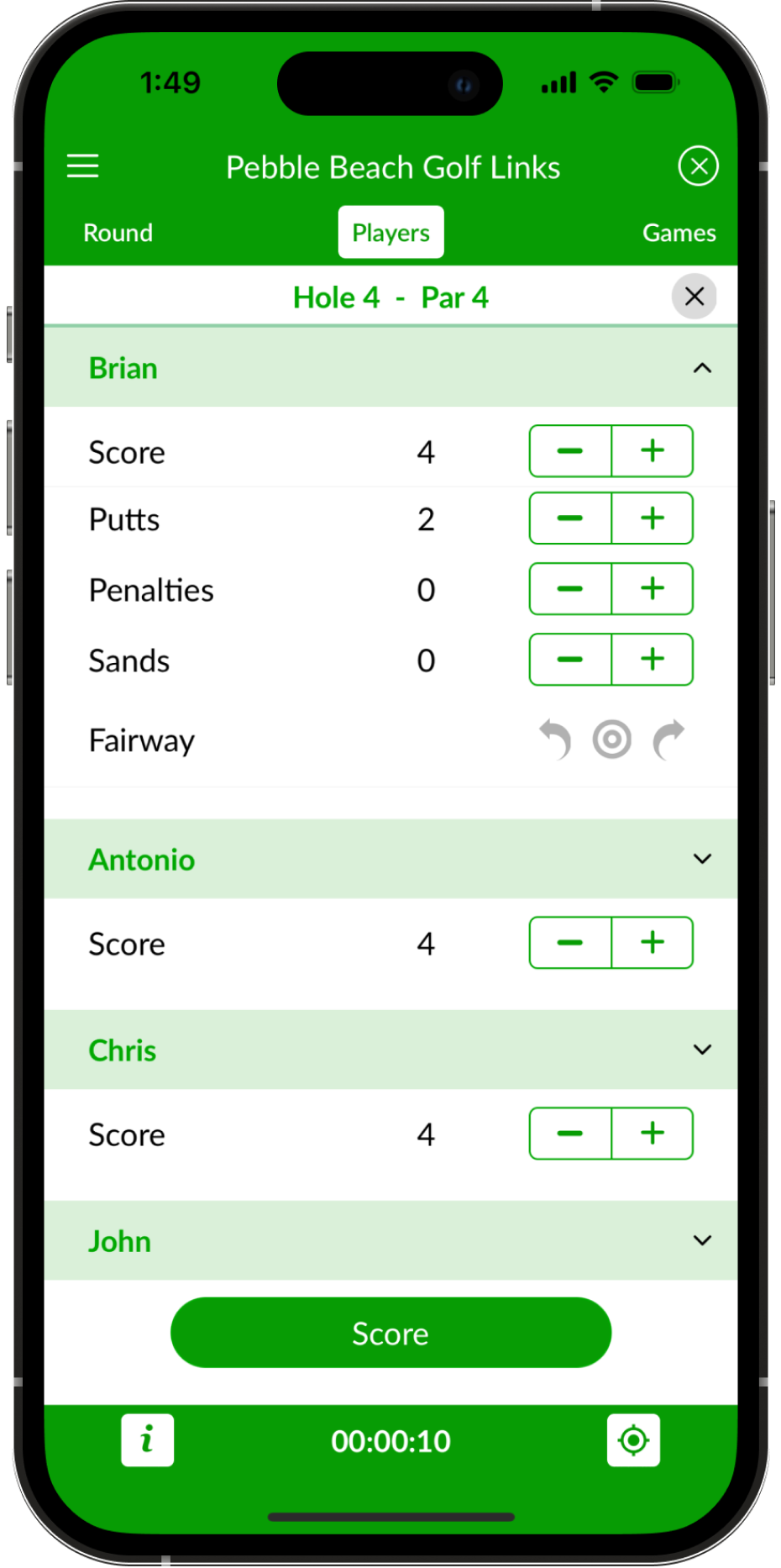 BEEZER GOLF Most Efficient And Simple Golf Scorecard App